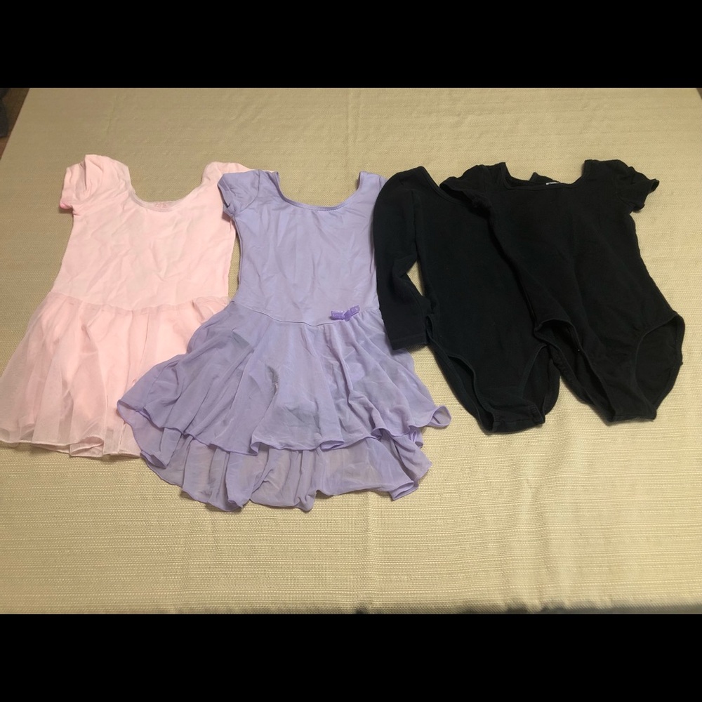 Lot of little girl dance leotards. 4 pieces.